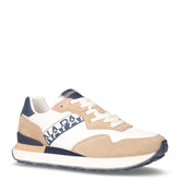 Sneaker in pelle e tessuto bianco navy | Boscaini Scarpe