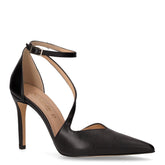 Decollete con tacco a punta in ecopelle nero | Boscaini Scarpe