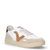 Sneaker in pelle ed ecopelle bianco camello | Boscaini Scarpe