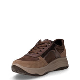 Sneaker in pelle e tessuto con zeppa fango | Boscaini Scarpe