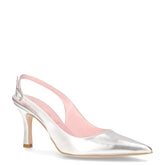 Décolleté slingback a punta in ecopelle argento - DU SIMON | Boscaini Scarpe
