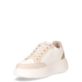 Sneaker in ecopelle con zeppa bianco beige | Boscaini Scarpe