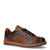 Stringata casual in pelle marrone blu | Boscaini Scarpe