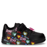 Sneaker in ecopelle con stampe bambina nero | Boscaini Scarpe