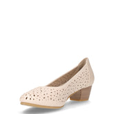 Decollete con tacco in ecopelle beige | Boscaini Scarpe