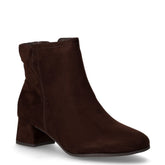 Tronchetto in tessuto scamosciato con zip mocca | Boscaini Scarpe