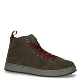 Mid sneaker con zip laterale in pelle scamosciata verde militare - Sneakers Uomo | Boscaini Scarpe