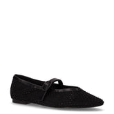 Ballerina in tessuto con mini strass nero | Boscaini Scarpe