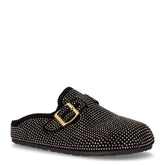 Ciabatta in ecopelle con strass nero | Boscaini Scarpe