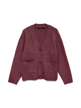 Cardigan in maglia con bottoni vino | Boscaini Scarpe