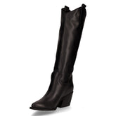 Stivale camperos con tacco in pelle nero | Boscaini Scarpe