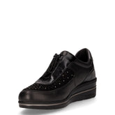 Scarpa sportiva in pelle con zeppa nero | Boscaini Scarpe