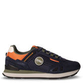 Travis Sport Colors sneaker in tessuto e pelle navy verde militare arancio | Boscaini Scarpe