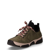 Sneaker in ecopelle con zip laterale verde liana nero | Boscaini Scarpe