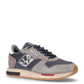 Sneaker in pelle e tessuto navy grigio | Boscaini Scarpe