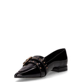 Ballerina in ecopelle vernice con fibbie nero | Boscaini Scarpe