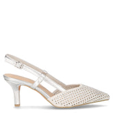 Slingback in ecopelle con tacco argento | Boscaini Scarpe