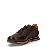 Sneaker con zip laterale in pelle marrone | Boscaini Scarpe