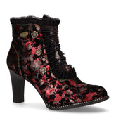 Alcbaneo tronchetto con zip in pelle rosso nero - Scarpe Donna | Boscaini Scarpe