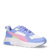 Trinity 2 sneaker in tessuto e ecopelle ragazza bianco rosa lavanda | Boscaini Scarpe