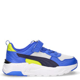 Trinity 2 sneaker in tessuto ed ecopelle bambino blu grigio giallo | Boscaini Scarpe