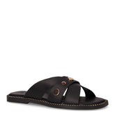 Ciabatta in pelle con borchie nero - Summer Days Donna | Boscaini Scarpe