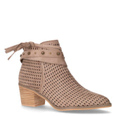 Tronchetto tessuto con zip taupe | Boscaini Scarpe