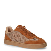 Sneaker in tessuto e pelle cognac beige | Boscaini Scarpe