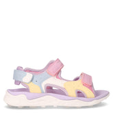 Wiggly sandalo in ecopelle e tessuto bambina rosa giallo | Boscaini Scarpe
