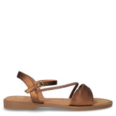 Sandalo in ecopelle con strass bronzo | Boscaini Scarpe