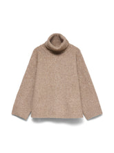 Maglione a collo alto in maglia beige | Boscaini Scarpe