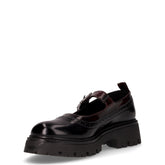 Mocasino con cinturino in ecopelle nero bordeaux | Boscaini Scarpe