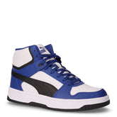 Rebound slam mid jr sneaker in ecopelle ragazzo blu e bianco | Boscaini Scarpe