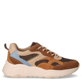 Sneaker in tessuto ed ecopelle kaki marrone | Boscaini Scarpe