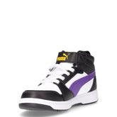 Rebound V6 sneaker bambina in ecopelle bianco nero viola | Boscaini Scarpe