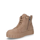Sneaker in ecopelle con zip taupe | Boscaini Scarpe