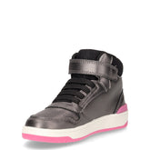 Washiba mid sneaker da bambina in ecopelle grigio fuxia | Boscaini Scarpe