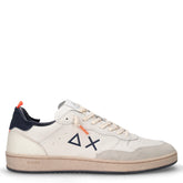 Urban basket sneaker in pelle bianco, blu | Boscaini Scarpe