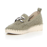 Mocassino casual con catena oliva | Boscaini Scarpe