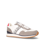 Sneaker in ecopelle e tessuto bianco grigio navy | Boscaini Scarpe