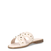 Ciabatta con borchie off white | Boscaini Scarpe