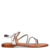 Sandalo con strass argento | Boscaini Scarpe