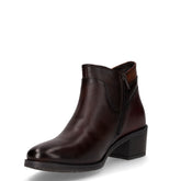 Tronchetto in pelle con zip marrone scuro | Boscaini Scarpe