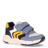 Flexyper sneaker in tessuto e pelle bambino cielo giallo | Boscaini Scarpe