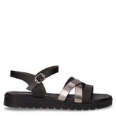 Sandalo in pelle acciaio nero | Boscaini Scarpe