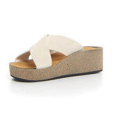 Ciabatta con zeppa cappuccino | Boscaini Scarpe