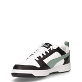 Rebound v6 Low sneaker bambino in ecopelle bianco nero verde | Boscaini Scarpe