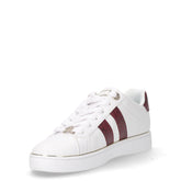 Sneaker in ecopelle con bande laterali bianco rosso | Boscaini Scarpe