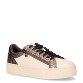 Sneaker con zip laterale in ecopelle avorio | Boscaini Scarpe