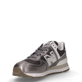 574 sneaker in pelle e tessuto grigio metallizzato | Boscaini Scarpe